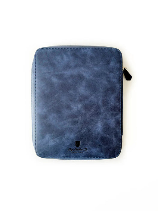 Eng Leather Co. - 9 Slot Leather Pen Case Midnight Blue - Papier Plume