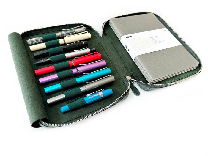 Eng Leather Co. - 9 Slot Leather Pen Case Patina Copper Green - Papier Plume