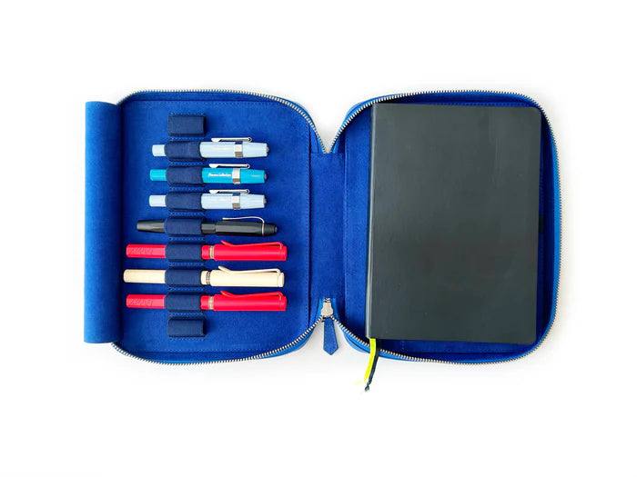 Eng Leather Co. - 9 Slot Leather Pen Case Prussian Blue - Papier Plume