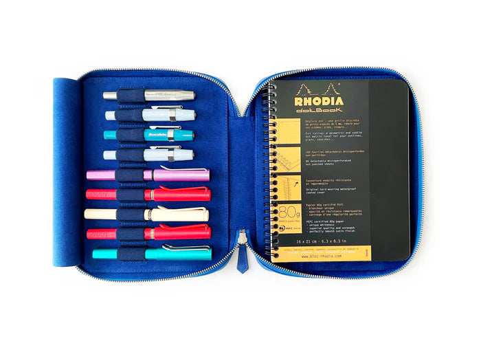 Eng Leather Co. - 9 Slot Leather Pen Case Prussian Blue - Papier Plume