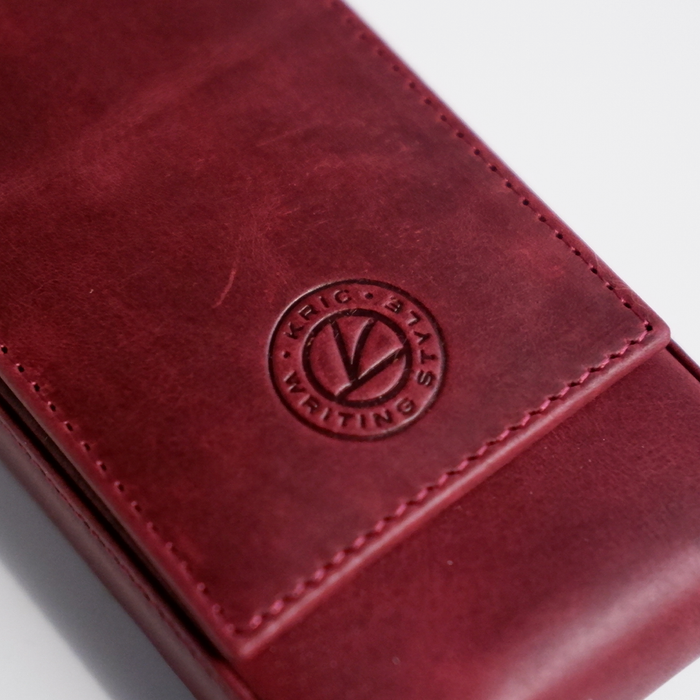 Eng Leather Co. - 3 Pen Hard Case Red - Papier Plume