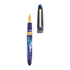 Esterbrook The Rockstar Estie fountain pen with a sleek black barrel and gold accents, displayed on a white background.