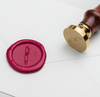 Papier Plume wax seal with a fountain pen design, used for sealing letters and invitations with a vintage touch