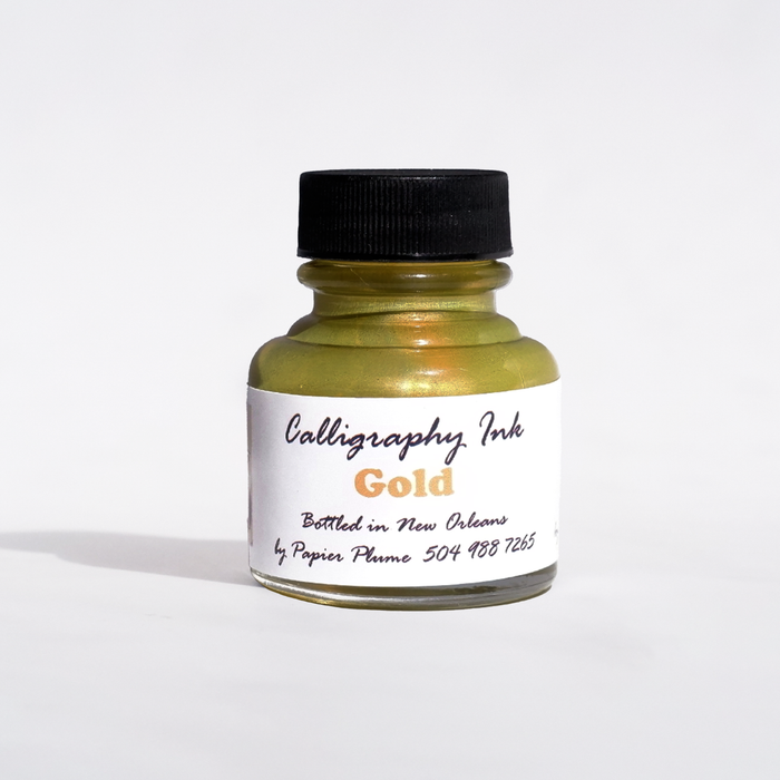 Bottled Metallic Calligraphy Inks - Gold - Papier Plume