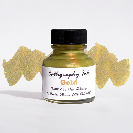 Bottled Metallic Calligraphy Inks - Gold - Papier Plume