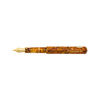 Esterbrook Niblet fountain pen with honey-colored resin barrel and gold-tone nib, showcasing elegant vintage design.