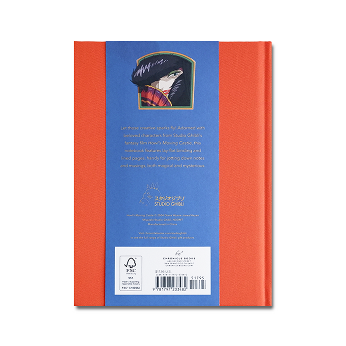 Chronicle Books Studio Ghibli Howl's Moving Castle journal with illustrated cover and lined pages for writing and note-taking.