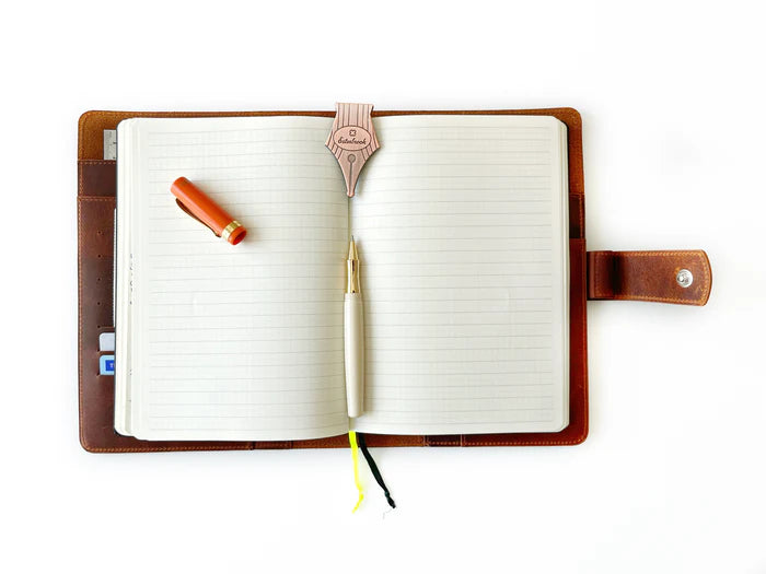 Eng Leather Co. - A5 Size - Leather Notebook Folio - Dark Toscano Brown - Papier Plume