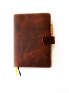 Eng Leather Co. - A5 Size - Leather Notebook Folio - Dark Toscano Brown - Papier Plume