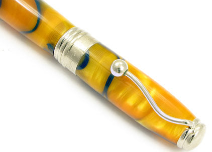 Jean-Pierre Lepine - Indigo Classic Murano - Fountain Pen - Yellow w/ Blue Filet - Papier Plume