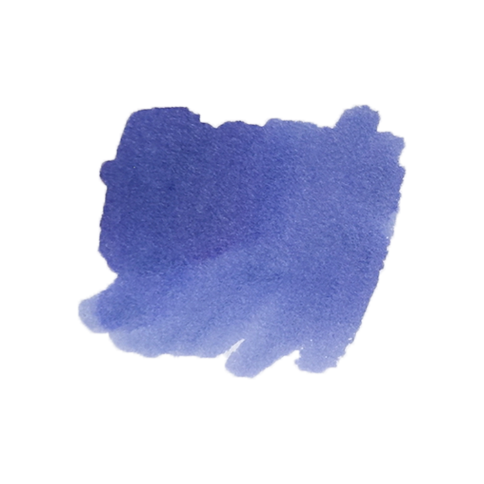 Cathay Kirin fountain pen ink in Imperial Blue bottle, showcasing vibrant blue ink with ink bottle and label details.