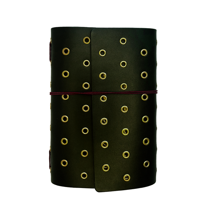 Imperfect Concepts - #16 - Juniper - Olive with Gold Grommets - A6 Trifold Folio
