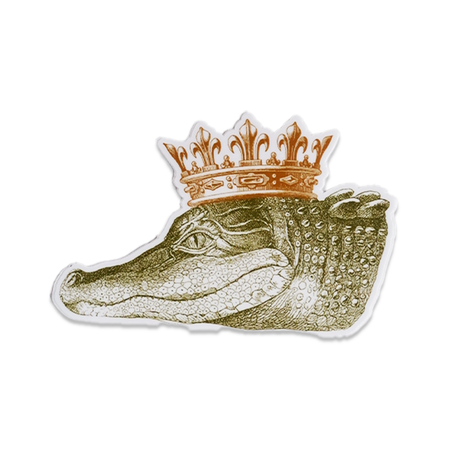 Alexa Pulitzer King Gator sticker featuring a detailed illustration of a fierce alligator for decorative use.
