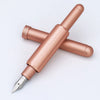 Monteverde Axis fountain pen with silver finish and sleek design, shown with a close-up of the pen's detailed nib and body.