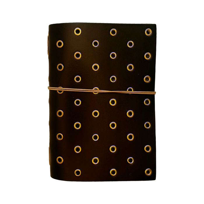 Imperfect Concepts - #17 - Max - Dark Brown with Gold Grommets - A6 Bifold Folio