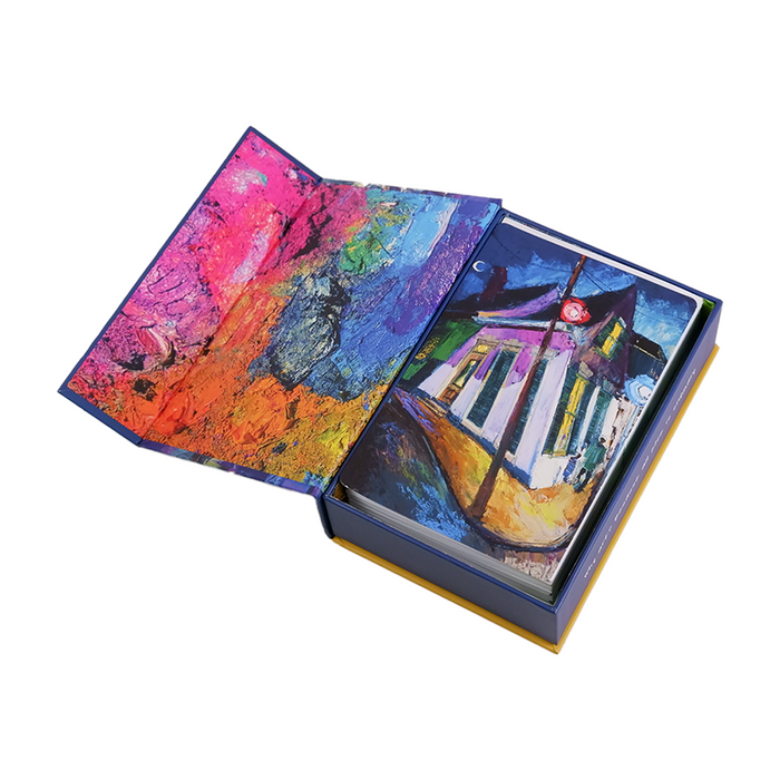 Set of Michalopoulos notecards featuring artistic designs, perfect for writing notes or greeting cards.