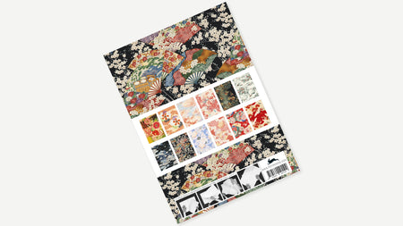 Pepin Press creative paper featuring a colorful kimono-inspired design, displayed flat on a white background.