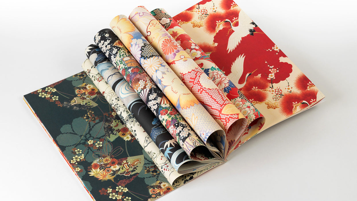 Pepin Press creative paper featuring a vibrant kimono-inspired design with intricate patterns and rich colors.