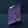 Nahvalur Original PLUS fountain pen with sapphire accents, sleek design, and polished metal finish.