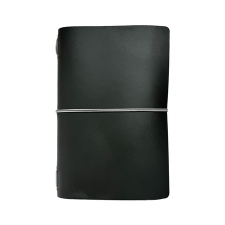 Imperfect Concepts Ollie olive B6 trifold journal cover with textured surface and folded design, designed for note-taking and organization.