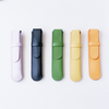 Leather Pen Case - Single Slot - Yellow - Papier Plume