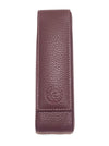 Eng Leather Co. 2 Pen Hard Case in green and burgundy leather, designed to securely hold and protect pens.