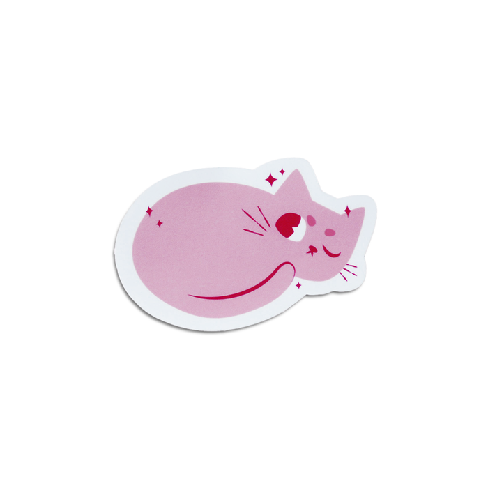 Pink Cat Glossy - Sticker