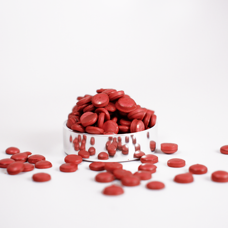 Medium red wax beads from Papier Plume, small round craft wax beads for art and candle making.