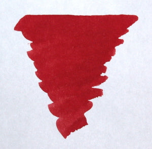 Bottle of Diamine Red Dragon fountain pen ink with vibrant red color and elegant label design.