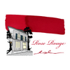 Swatch of Papier Plume Rose Rouge fountain pen ink showing vibrant red-pink color and smooth ink flow.