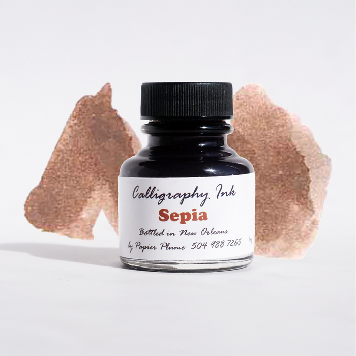Bottled Calligraphy Inks - Sepia - Papier Plume