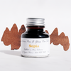 Papier Plume fountain pen ink bottle with sepia-colored ink, suitable for writing and calligraphy.