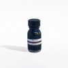 Papier Plume fountain pen ink in Sapele color, featuring a glass bottle with dark amber liquid ink and a black cap.