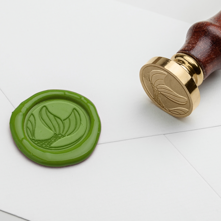 Papier Plume Swamp Mermaid wax seal design featuring detailed mermaid scales