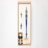 Bortoletti glass dipping pen set with 20 blue pens, elegant and artistic writing tools for calligraphy and drawing.