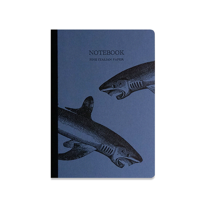 Rossi shark-themed journal with a detailed shark illustration on the cover, perfect for writing and note-taking.
