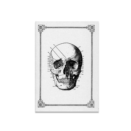 Rossi Skull A5 journal with soft stitched cover featuring a detailed skull design on the front.