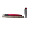 Red Wahl-Eversharp Skyline rollerball pen with sleek design and silver accents, displayed on a white background.