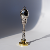 Silver wax seal handle with 8mm screw by Papier Plume, showcasing a sleek, metallic finish and ergonomic design for sealing crafts.