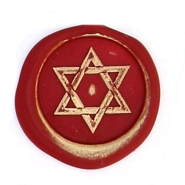 Bortoletti Symbol wax seal featuring the Star of David design on a beige wax seal, showcasing intricate detailing and craftsmanship.