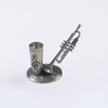 Le Potier D'Étain pewter trumpet-shaped pen rest stand for quill, decorative desk accessory with detailed craftsmanship.