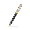Sheaffer Legacy black fountain pen with chrome cap, sleek and elegant writing instrument with smooth ink flow