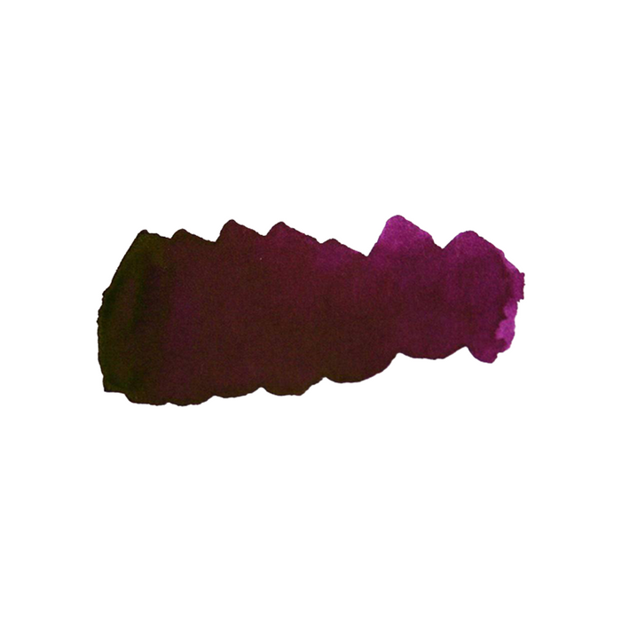 Pilot Iroshizuku Yama-Budo fountain pen ink in a 50ml bottle with crimson red and purple hues, labeled with traditional Japanese design.