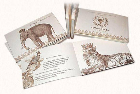 Set of Alexa Pulitzer Royal Court postcards featuring intricate royal-themed illustrations, perfect for collecting or sending.