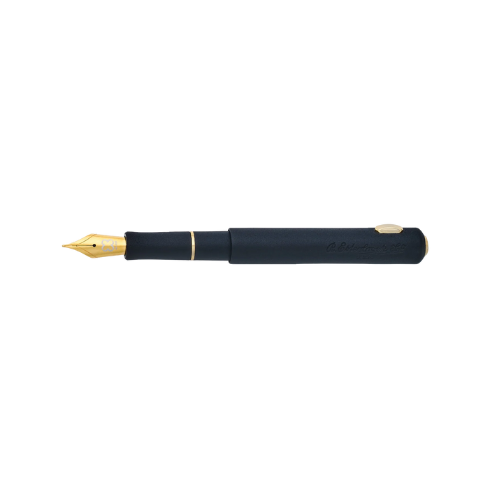 Open black Esterbrook Niblet fountain pen showing the nib and barrel in a close-up image.