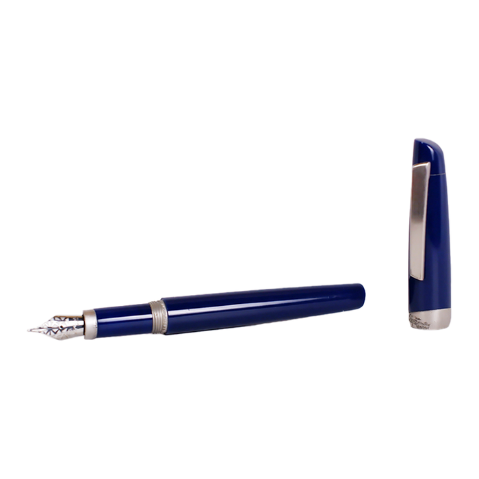 Jean-Pierre Lepine - Yuzu - Blue with Chrome Accessory - Fountain Pen - Papier Plume