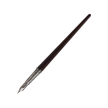 Bortoletti calligraphy dip pen with Sapele wood handle, featuring a metal nib for elegant writing and artistic lettering.