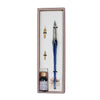 Bortoletti entwined Murano glass dipping pen set with vibrant alexandrite-colored glass tips and decorative design.