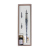 Bortoletti Entwined Murano Glass Dipping Pen Set with vibrant alexandrite-colored glass tips and elegant design.