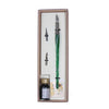 Bortoletti entwined Murano glass dipping pen set featuring elegant, colorful glass pens with intricate designs and fine nibs.